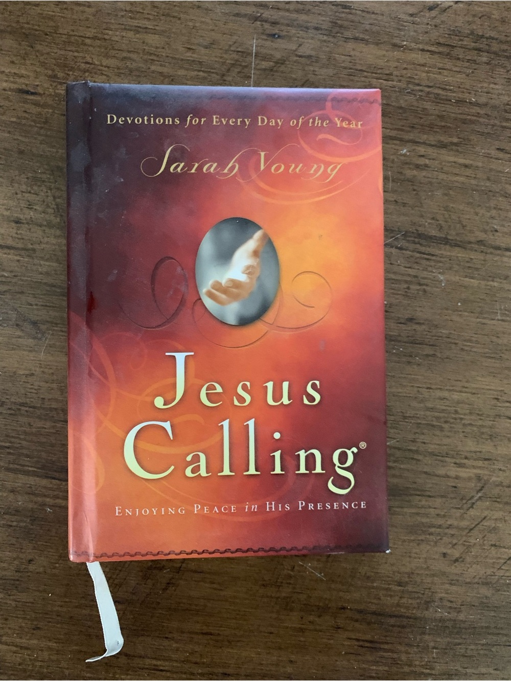 Jesus Calling devotional by Sarah Young - Orange Red Cover